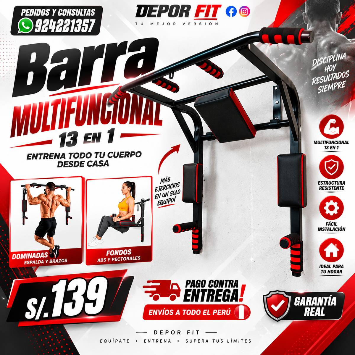 Barra Multifuncional 13 en 1