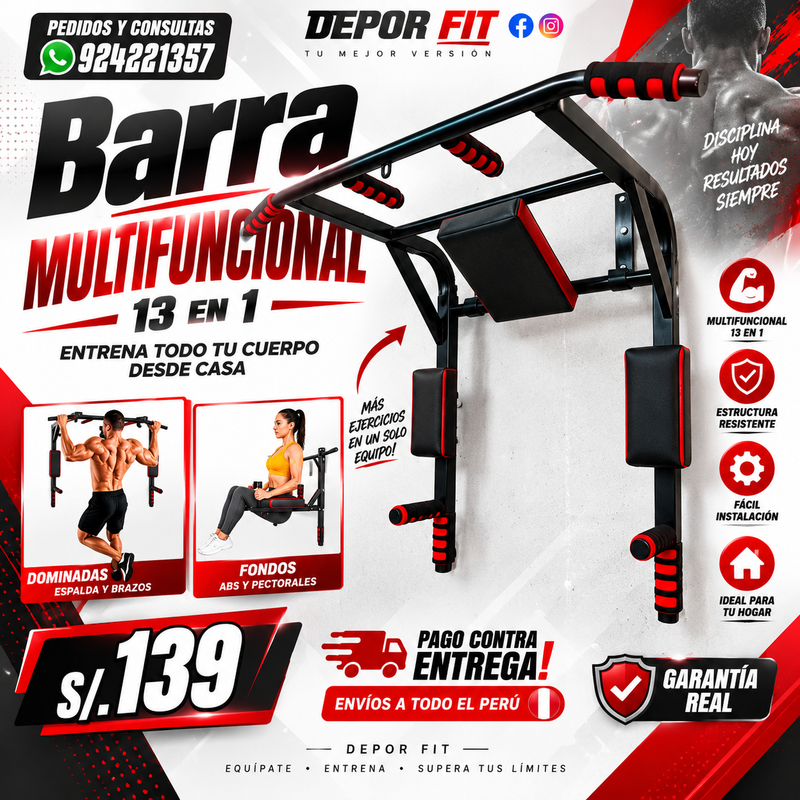 Barra Multifuncional 13 en 1